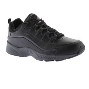 EASY SPIRIT Womens Black Arch Support Romy Slip On Leather Athletic Sneakers 9 M